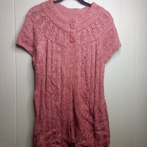 Sonoma Sweater Top L Sleeveless Open Front Brown Orange - Picture 1 of 12